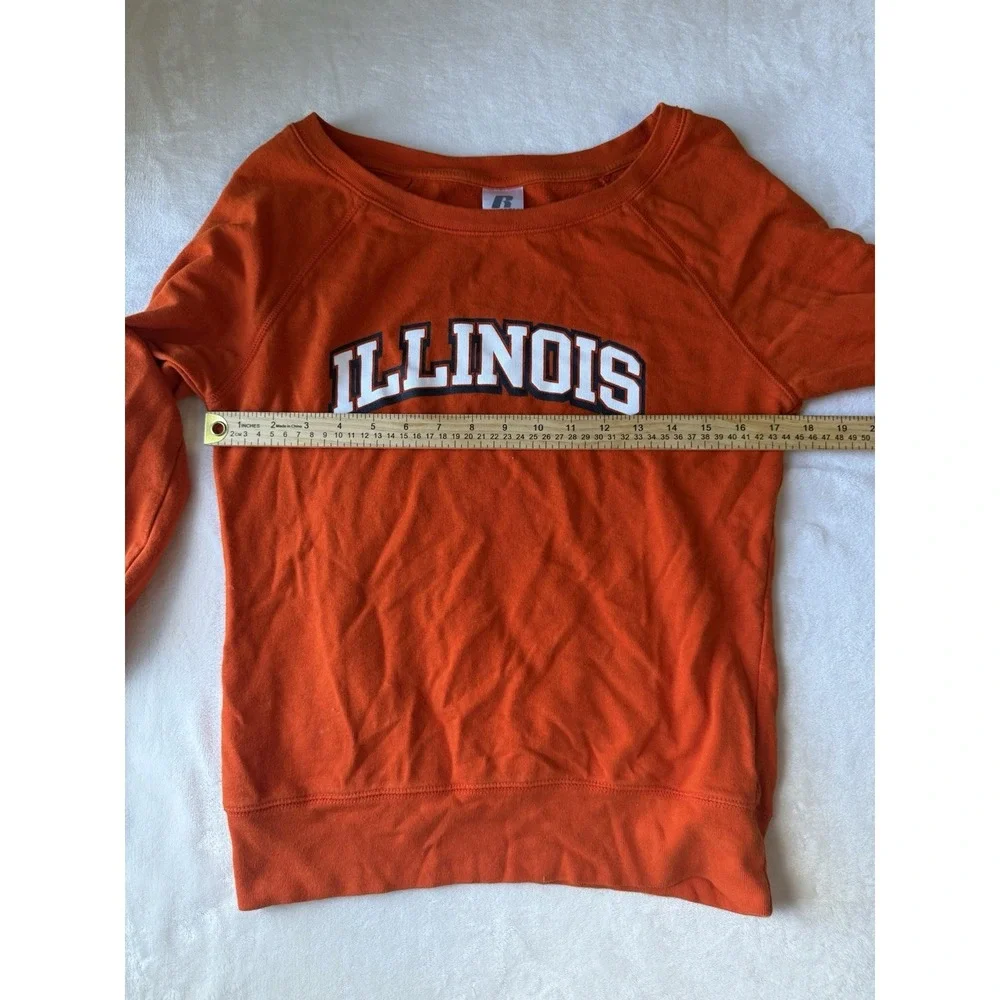 Russel Orange 'Illinois' Crewneck Sweatshirt Size‎ Small
